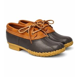 LL Bean Bean Boots Duck Shoes Made in USA Leather Low Mens 6 W7.5 Maine Heritage